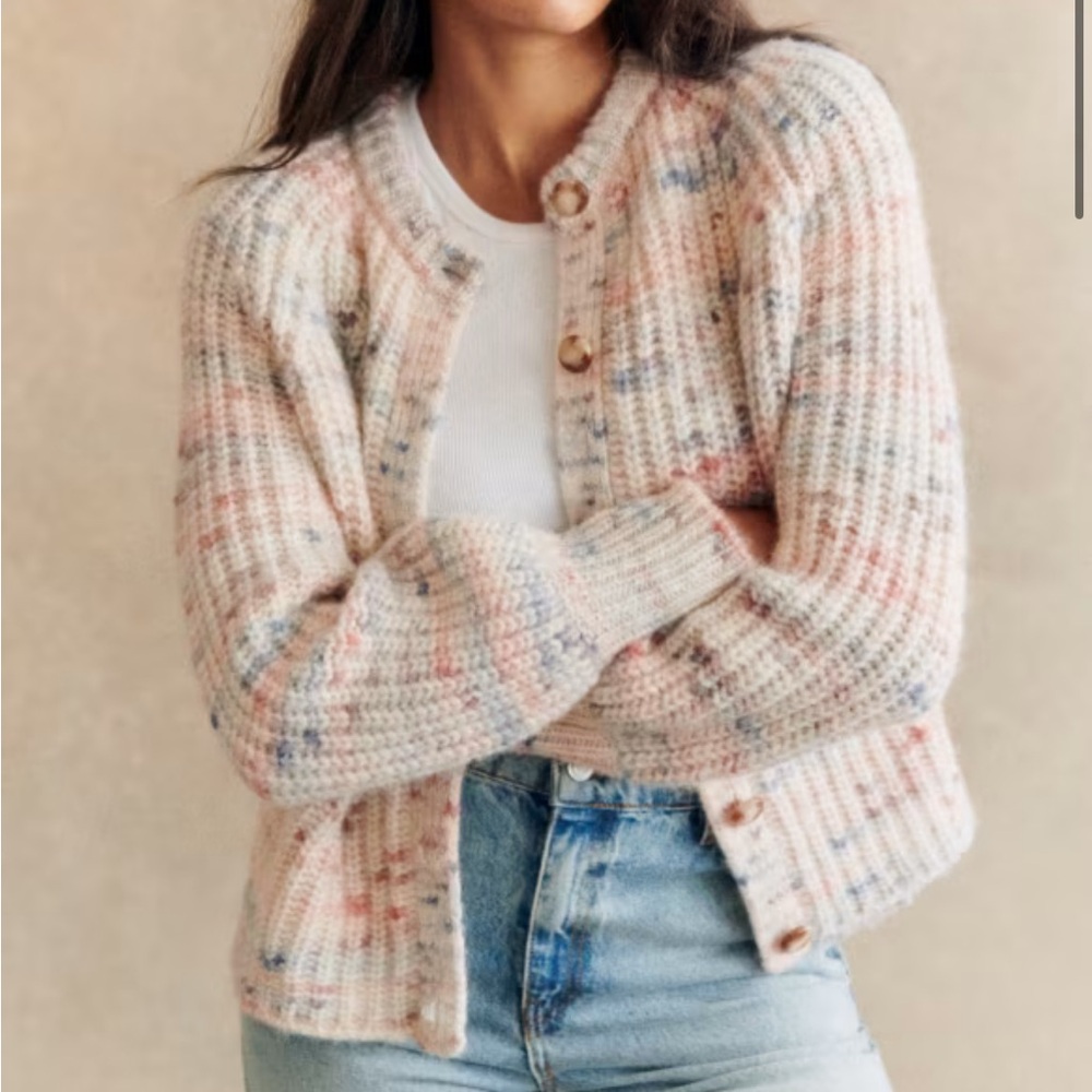 Sézane Pierre Cardigan in Blue Multicoloured - Size XS
